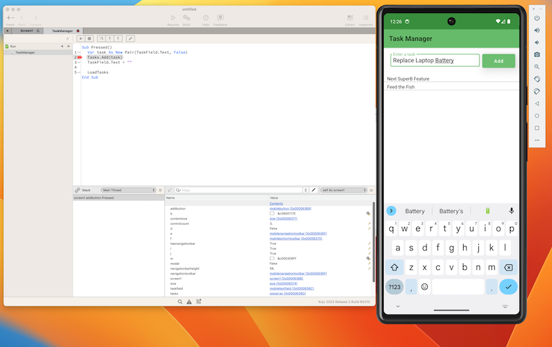 Xojo Android Simulator